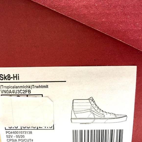 VANS Sk8-Hi Tropical Animal Check Multi Women’s Size 7 VN0A4U3C2FB - Picture 8 of 8